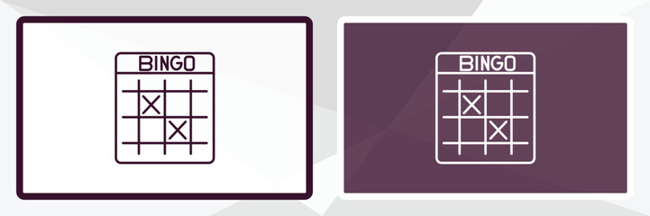 bingo outline icon. Linear vector from entertainment concept. Thin line white and black bingo icon isolated on white and dark background