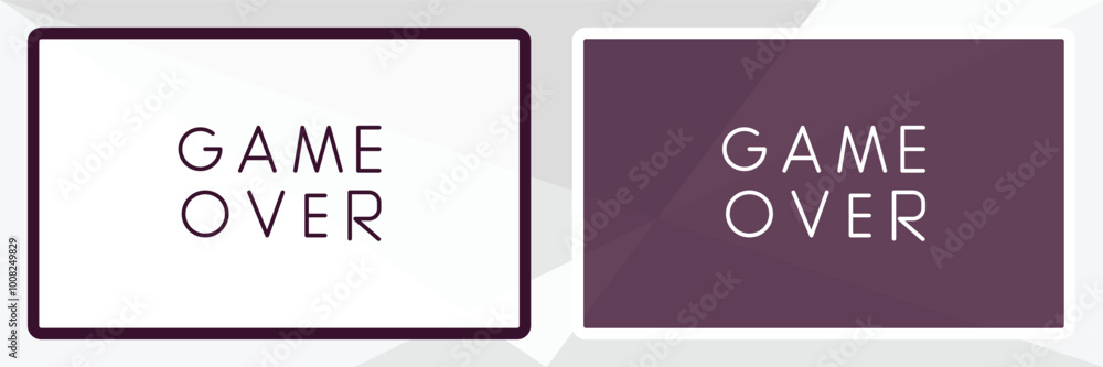 Poster game over outline icon. linear vector from entertainment concept. thin line white and black game ove