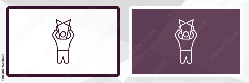 Poster puppet show outline icon. linear vector from entertainment concept. thin line white and black puppet