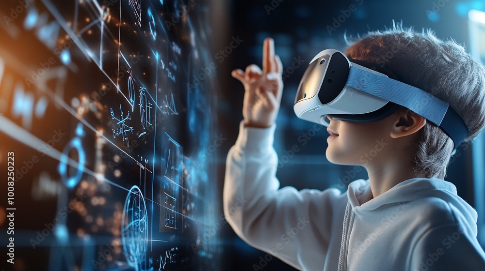 Poster engaging with virtual reality and math concepts