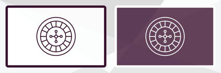 roulette outline icon. Linear vector from entertainment concept. Thin line white and black roulette icon isolated on white and dark background