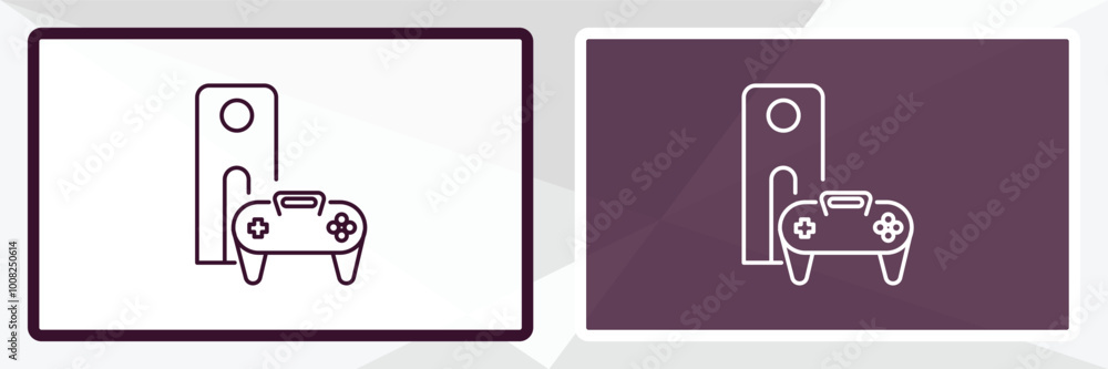Aufkleber video console outline icon. linear vector from entertainment concept. thin line white and black vide