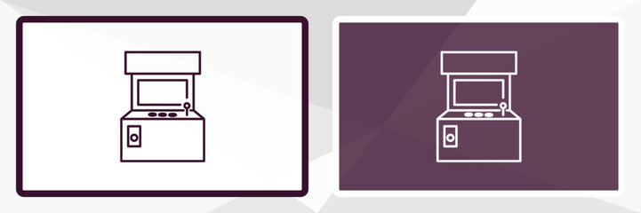 arcade machine outline icon. Linear vector from entertainment concept. Thin line white and black arcade machine icon isolated on white and dark background