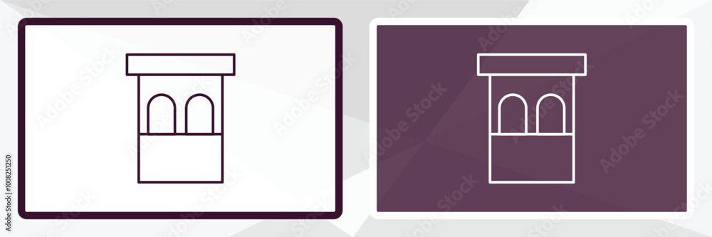 Poster ticket booth outline icon. linear vector from entertainment concept. thin line white and black ticke