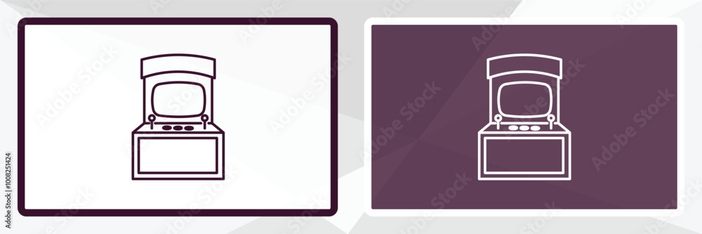 Poster arcade outline icon. linear vector from entertainment concept. thin line white and black arcade icon