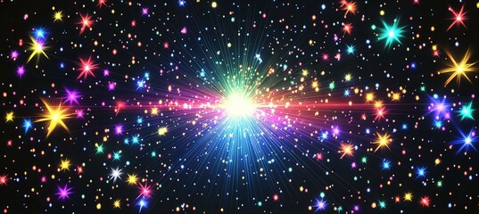 Obraz premium Abstract night star spark on dark space. Generative AI technology. 