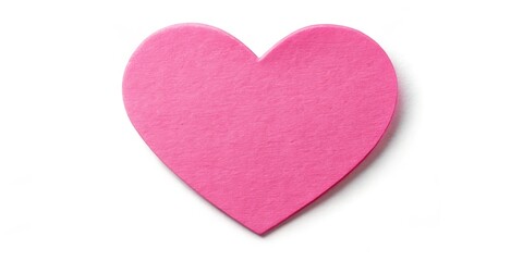 Fototapeta premium Pink Heart Shape Sticker Isolated on White Background for Creative Design and Decoration Purposes