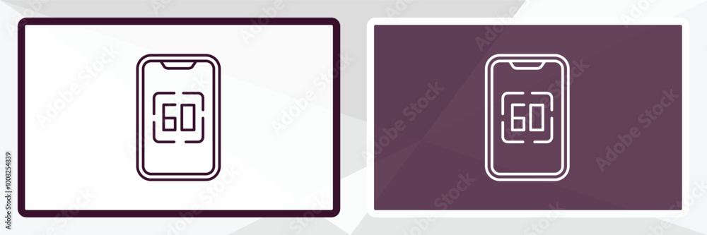 Aufkleber digital display 60 outline icon. linear vector from education concept. thin line white and black dig