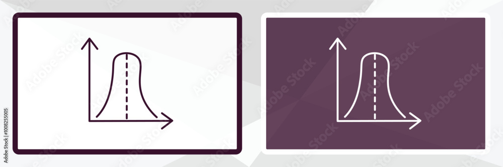 Aufkleber gaussian function outline icon. Linear vector from education concept. Thin line white and black gaussian function icon isolated on white and dark background
