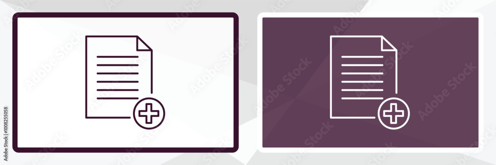 Poster new document outline icon. linear vector from education concept. thin line white and black new docum