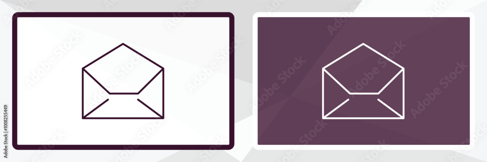 Aufkleber open email outline icon. linear vector from education concept. thin line white and black open email 