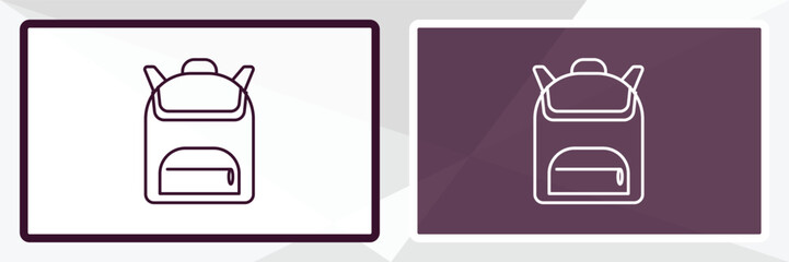 Obraz premium school bag outline icon. Linear vector from education concept. Thin line white and black school bag icon isolated on white and dark background