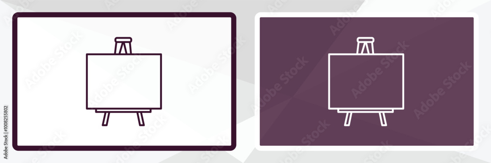 Poster canvas outline icon. linear vector from education concept. thin line white and black canvas icon iso