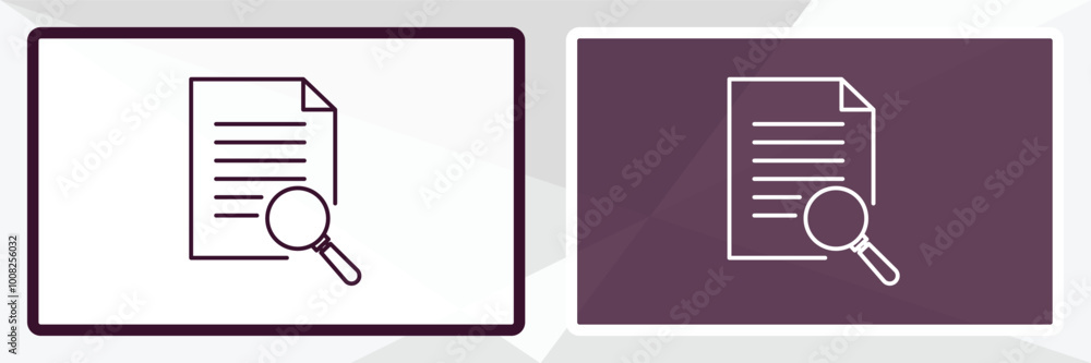 Aufkleber searching files outline icon. linear vector from education concept. thin line white and black search