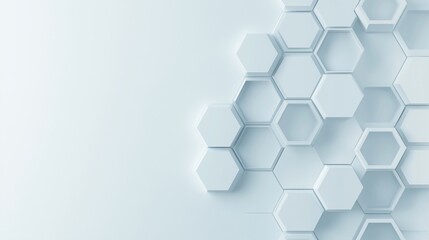 Simple and abstract 3D vector illustration of honeycomb patterns, white background.
For card, invitation, web, social media, presentation, slide show, marketing, advertising, design, cover, flyer.