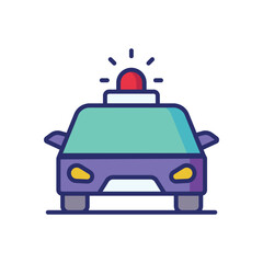 Police Car icon vector stock illustration