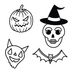 Icon Fun and Festive Halloween Scene with Witch and Spooky Decorations