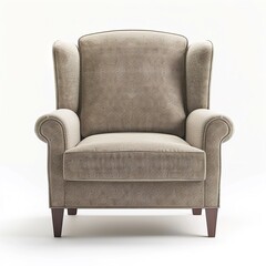 mockup of a modern wing chair isolated on white 