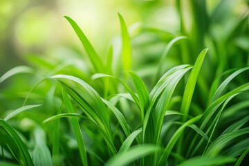 Obraz premium Close-up of lush green grass on a sunny day