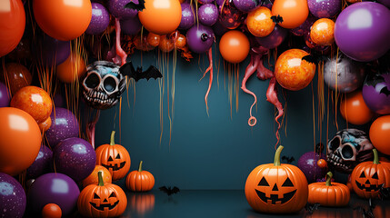 decorative balloon backdrop for halloween festival