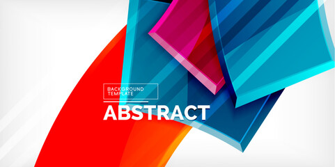 Colorful geometric abstract shapes. Illustration For Wallpaper, Banner, Background, Card, Book Illustration, landing page