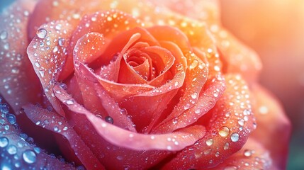 macro close-up illustration of vibrant color rose flower as a creative abstract background