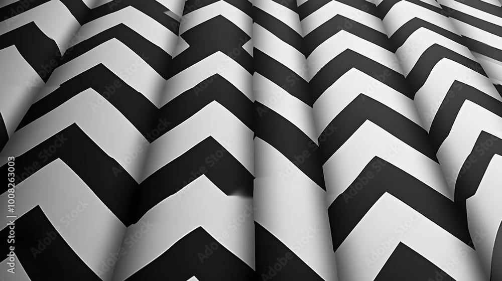 Poster bold colorful geometric chevron pattern blended with a rustic wood texture effect