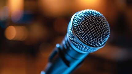 "The Heart of Performance: A Microphone Against a Soft Blur"