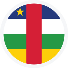 Flag of the Central African Republic. Round vector icon for mobile apps or web design