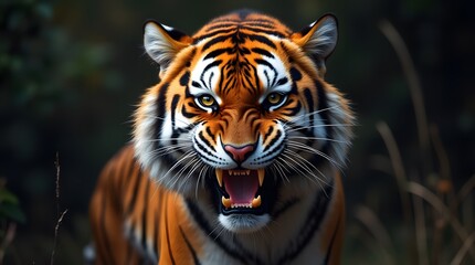 Fototapeta premium angry tiger portrait