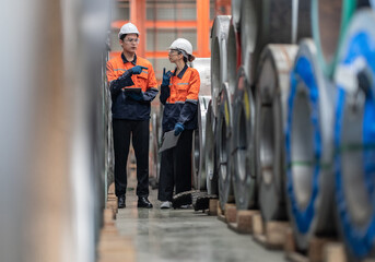 Obraz premium nventory Audit at Metal Sheet Factory