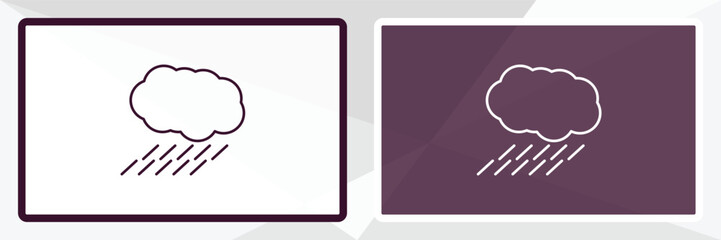 raining outline icon. Linear vector from ecology concept. Thin line white and black raining icon isolated on white and dark background