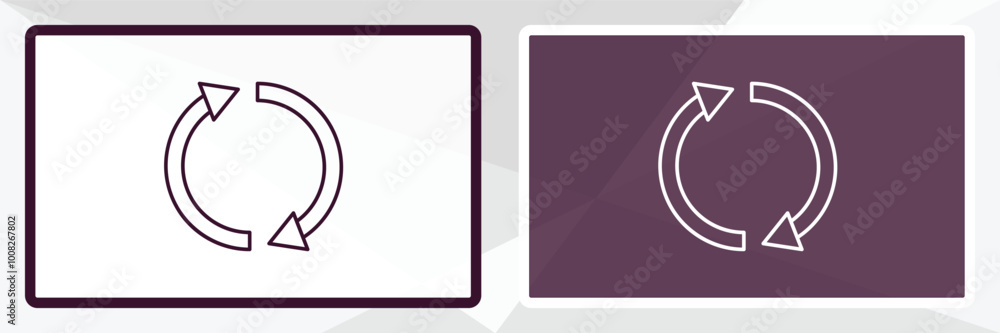 Poster reload arrows outline icon. linear vector from ecology concept. thin line white and black reload arr