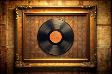 Vintage Album Cover Texture Frame for Background Use in Design Projects and Creative Artwork Displays