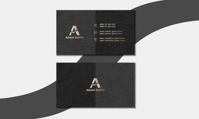 Golden color business card design template