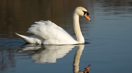 Naklejka premium swan on water