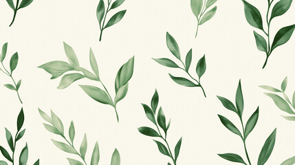 Green plant and leafs pattern. Pencil, hand drawn natural illustration. Simple organic plants design. Botany vintage graphic art. 4k wallpaper, background. Simple, minimal, clean design
