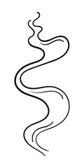 Lines of vapour cloud and smoke club. Silhouette of smoke, perfume fragrance perfume, cigarette smoke. Unpleasant odour or stench, toxic smoke and gas in the atmosphere.