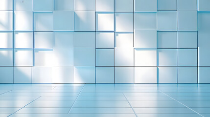 Obraz premium Light White-Blue Blocks Wall Background