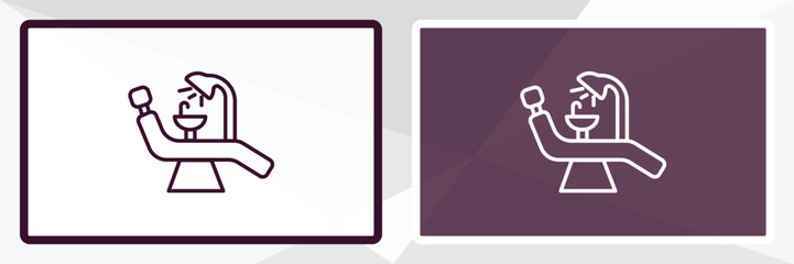 dentist chair outline icon. Linear vector from dentist concept. Thin line white and black dentist chair icon isolated on white and dark background