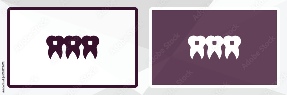Poster brackets outline icon. linear vector from dentist concept. thin line white and black brackets icon i