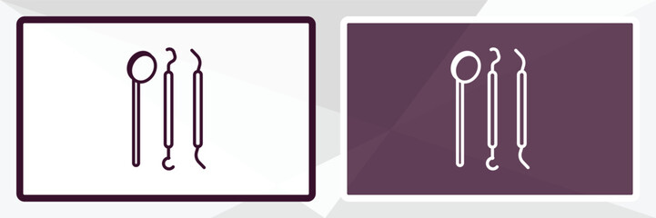 dentist tools outline icon. Linear vector from dentist concept. Thin line white and black dentist tools icon isolated on white and dark background