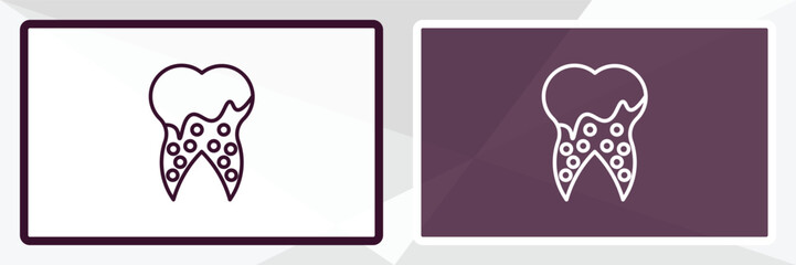 plaque outline icon. Linear vector from dentist concept. Thin line white and black plaque icon isolated on white and dark background