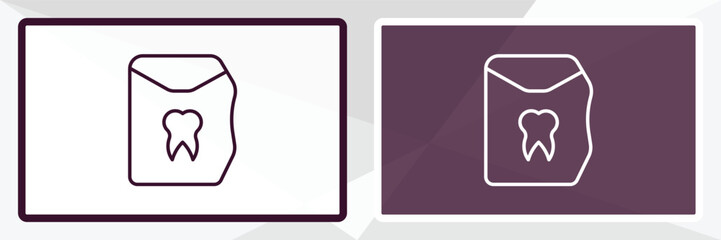 dental floss outline icon. Linear vector from dentist concept. Thin line white and black dental floss icon isolated on white and dark background