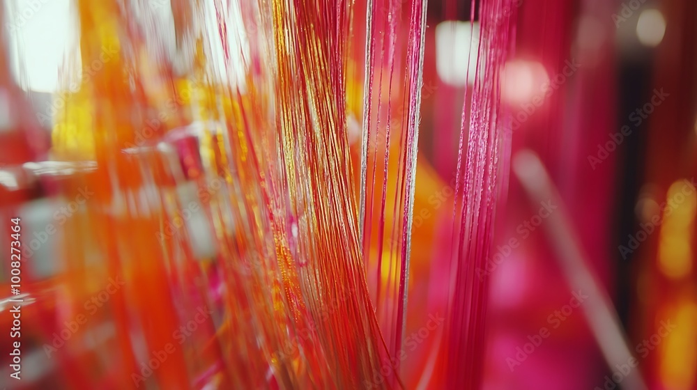 Poster close-up of multicolored threads