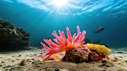 Vibrant Coral Scene in Clear Underwater Landscape