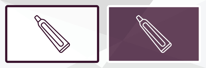 toothpaste tube outline icon. Linear vector from dentist concept. Thin line white and black toothpaste tube icon isolated on white and dark background