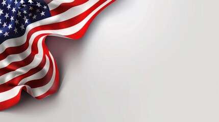 Detailed View of an American Flag in the Wind