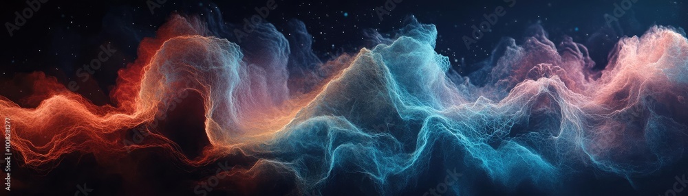 Poster A vibrant abstract design featuring flowing colors, blending harmoniously in a captivating display of light and motion.