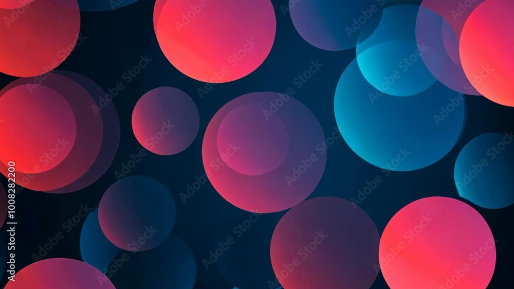 Canvas Prints red and blue circles float against a dark background